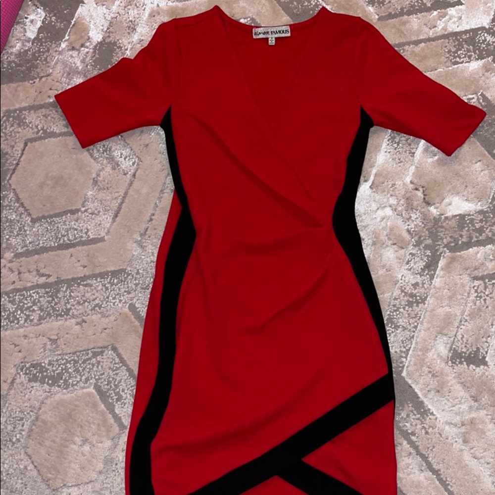 Red & black flattering dress